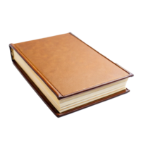 A Luxurious Brown LeatherBound Book, Closed and Angled png
