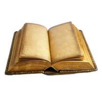 Antique Open Book with Aged Pages and Leather Binding png