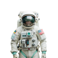 Astronaut in Space Suit Preparing for a Mission to the Moon png