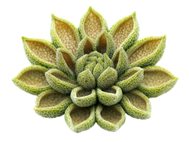 Isolated Green Succulent Plant with Spotted Texture on Transparent Background Close Up Detailed Macro View Botanical Flora in Decorative Pattern png