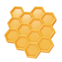 Honeycomb Pattern of Golden Hexagons in a 3D Render png