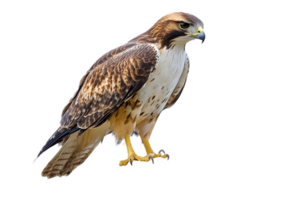 Majestic Red Tailed Hawk Perched Against a Transparent Background With Detailed Feather and Plumage in Studio Lighting png
