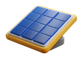 3D Render of a Small Portable Solar Panel with Nine Cells Ideal for Gadgets png