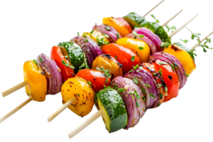 Colorful Grilled Vegetable Skewers png