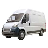 A pristine white cargo van isolated on a black background a commercial vehicle for delivery and transportation png