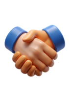 3D Render of Two Hands Shaking in a Friendly Handshake Gesture Showing Agreement and Partnership png