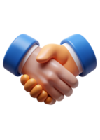 3D Render of Two Hands Shaking in a Friendly Handshake Agreement png