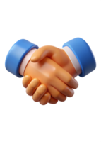 3D Render of Two Hands Shaking in a Business Handshake Agreement Showing Partnership and Collaboration png