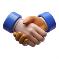 3D Render of Two Hands Shaking in Agreement a Symbol of Partnership and Collaboration png