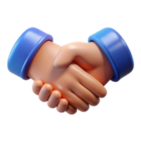 3D Render of Two Hands Shaking in a Friendly Handshake Gesture png