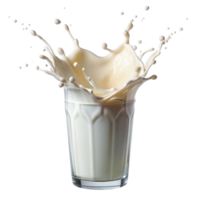 Milk Splashing in a Glass Creamy Texture and Refreshing Beverage png
