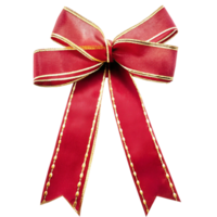 A Stunning Red Bow with Elegant Gold Accents Perfect for Festive Occasions and Gift Wrapping png