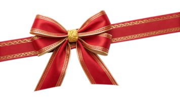 A Classic Red and Gold Ribbon Bow with Elegant Design png