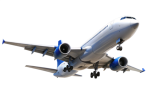 A Detailed View of a Modern Passenger Airplane in Flight png