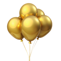 A Cluster of Shiny Gold Balloons Floating Together png
