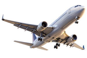 A Stunning View of a Modern Airplane in Flight Approaching Landing Gear Down png