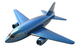 Sleek Blue Airplane Soaring Through the Sky A 3D Render of a Modern Aircraft png