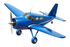 Stunning Render of a Classic Blue Single Engine Propeller Airplane png