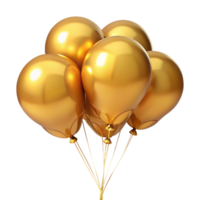 A Bunch of Glossy Golden Balloons Floating in the Air png