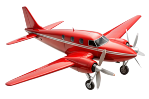 Sleek Red Propeller Airplane in Flight High Quality 3D Render png