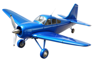 Stunning Blue Vintage Airplane Render 3D Model High Quality png