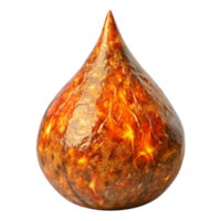 Fiery Lava Drop Abstract 3D Render of Molten Rock Globule png