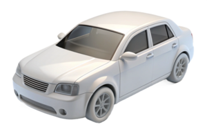 White 3D model of a modern sedan car, clean design, isolated on black background, automobile illustration, transportation concept, vehicle mockup, realistic rendering, digital art, automotive graphics png