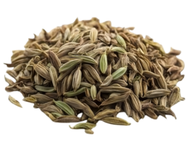 Pile of Aromatic Brown Cumin Seeds a Common Cooking Spice Ingredient on a Black Background png