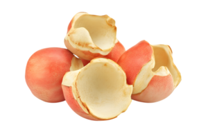 Pile of Reddish Lychee Peels Showing the Textured Interior on Transparent Background png