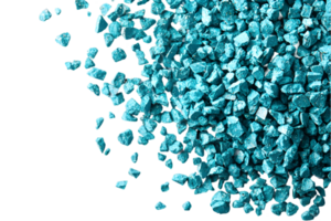 Pile of Aqua Teal Stones Fragments Creating an Abstract Pattern on Black Background with Isolated Transparency Decorative Element png