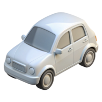 A 3D Render of a Simple White Hatchback Car Model png