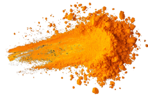 Pile of Vibrant Orange Powder Pigment on Transparent Background Creating an Abstract and Textured Design Element for Creative Projects png