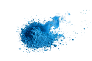 Vibrant Blue Powder Splash on Transparent Background Cyan Pigment Explosion Art Abstract Design Isolated Element Color Dust Graphic Decorative Backdrop png