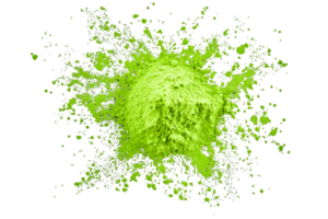 Vibrant Green Powder Explosion Isolated on Transparent Background Dynamic Splash of Color in an Abstract Design png