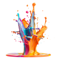 Vibrant Colorful Paint Explosion Splashing Dynamically Abstract Art png