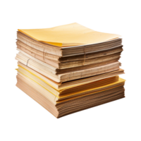 A Stack of Old Papers and Documents in a Brown and Yellow Tone png