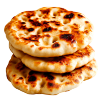 Three Deliciously Toasted Flatbreads Stacked on Each Other png