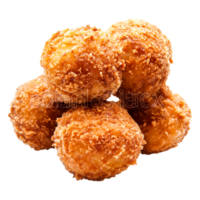Fried Golden Cheese Balls Stack on Isolated Background png