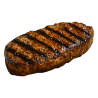 Juicy Grilled Steak Cut with Perfect Char Marks on Surface png