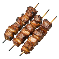 Grilled Meat Skewers with Juicy Pieces of Marinated Beef Delicacy png