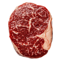 Raw Wagyu Beef Steak with Intricate Marbling and Rich Red Color png