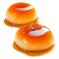 Smooth and Creamy Dessert with Delicious Caramel Sauce and Toppings png