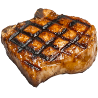 Juicy Grilled Steak with Char Marks, Ready to Serve Plate png