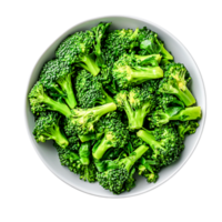 Fresh Broccoli in White Bowl Displaying Vibrant Green Color and Texture png