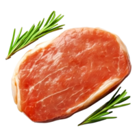Fresh Raw Meat with Rosemary Sprigs on for Culinary Use png