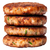 Delicious Grilled Patties Stacked on Each Other with Fresh Ingredients png