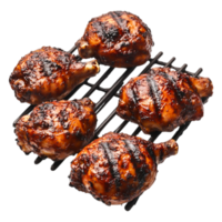 Grilled Chicken Drumsticks with Charred Surface Grill Rack png