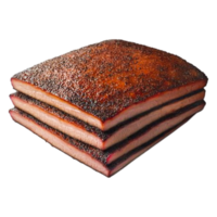 Juicy Smoked Meat with Perfectly Crispy Bark and Tender Layers in Stack png