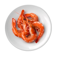Fresh Shrimp on White Plate with Bright Red Color and Elegant Presentation png