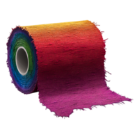 Vibrant Rainbow Tissue Roll with Gradient Colors Unfolding from Core png